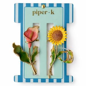 Piper K Sunflower & Tulip 🌻🌷 2-Pack Hair Claw Clips